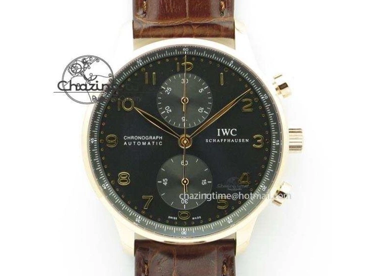 MIROTIME 0217 Modern Portuguese IW371404 ZF V3 1:1 Best Edition SS Black Dial On Black Leather Strap A 7267